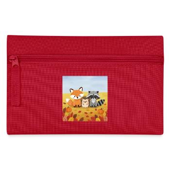 Autumnal forest animal trio - Pencil Case - red - Front