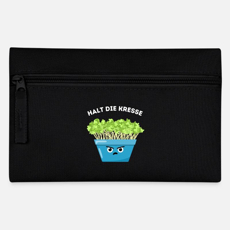 Plant Humor – Hold the Cress - Pencil Case - black