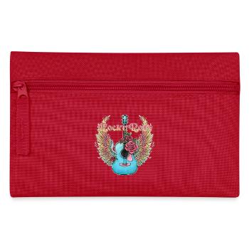 Blue Guitar Wings Roses Rock’n’Roll - Pencil Case - red - Front