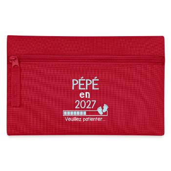 Grandpa in 2027 Gift Future Grandpa - Pencil Case - red - Front