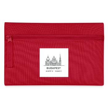 Budapest Linienkunst Silhouette Wahrzeichen - Federtasche - Rot - Vorne