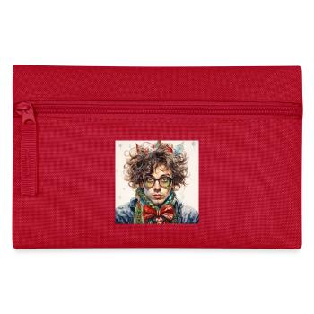 Weihnachtsportrait mit Brille - Federtasche - Rot - Vorne