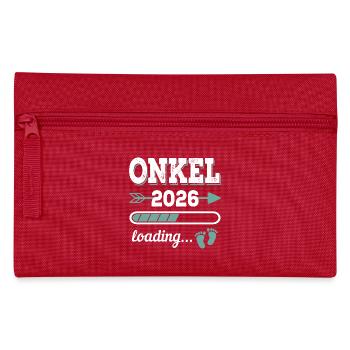 Onkel 2026 Loading Werdender Onkel Geschenkidee - Federtasche - Rot - Vorne