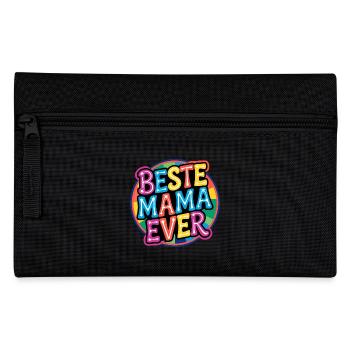 Beste Mama Ever - Bunte Retro Schrift - Federtasche - Schwarz - Vorne