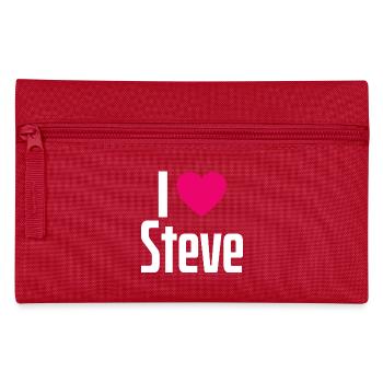 I Love Steve Pinkes Herz Ich liebe Steve - Federtasche - Rot - Vorne