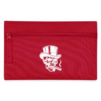 Daring Skull with Elegant Top Hat - Pencil Case - red - Front