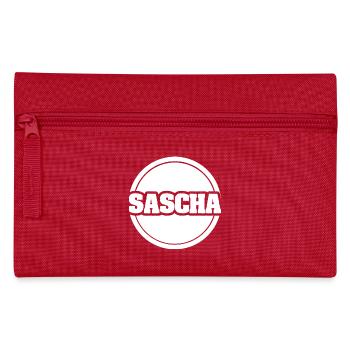 First name Sascha - Pencil Case - red - Front