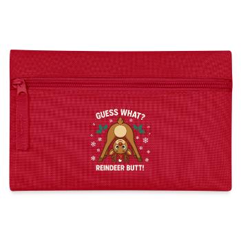 Devine quoi blague de Noël sur les fesses de renne - Trousse - rouge - Devant