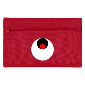 3 circles, white, black and red - Pencil Case - red - Front