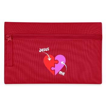 Jesus and me puzzle Heart - Christian - Pencil Case - red - Front