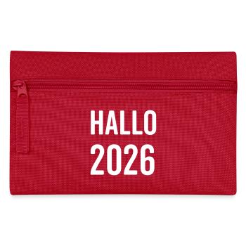 Bonjour 2026 : Police futuriste en grand caractère - Trousse - rouge - Devant