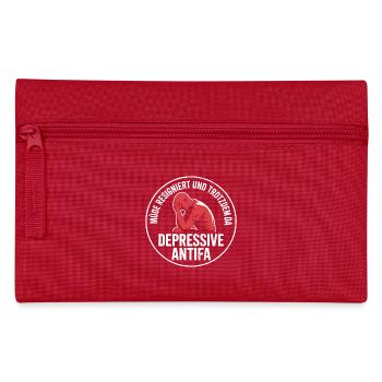 Depressive Antifa - Antifascist Merch - Federtasche - Rot - Vorne