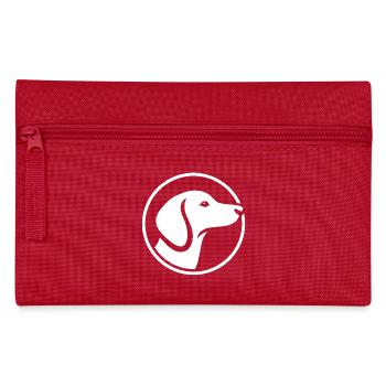 Dackel Logo – minimalistisches Hunde Emblem - Federtasche - Rot - Vorne