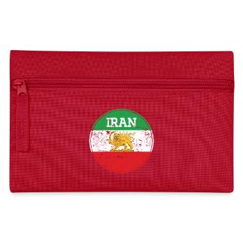 Emblème Lion Iran Vintage Rond - Trousse - rouge - Devant