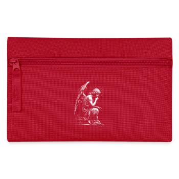 Angel Silhouette Engraving - Pencil Case - red - Front