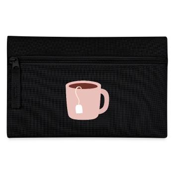 Pastel Pink Tea Mug Illustration - Pencil Case - black - Front