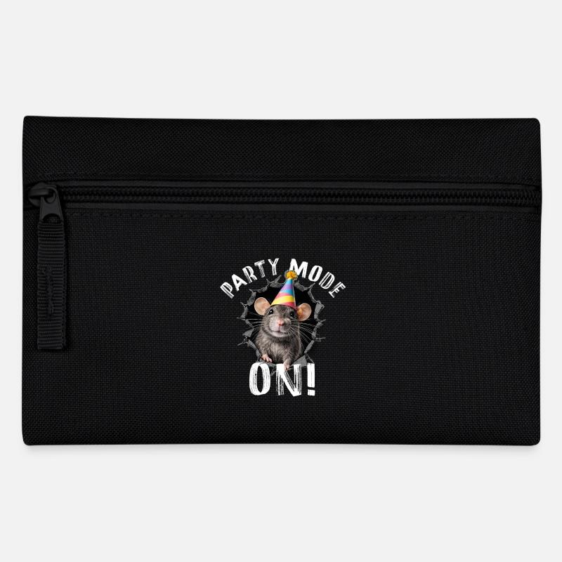 Party Mode: On! – Funny party mouse illustration - Pencil Case - black