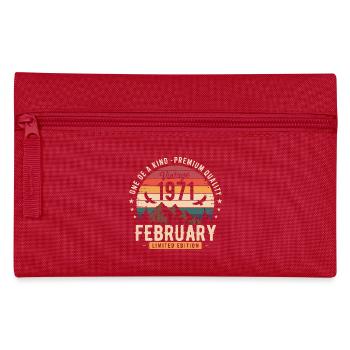 February 1971 Vintage Birthday February 1971 - Pencil Case - red - Front