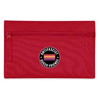 Antifascist Queer Friends - Antifa Merch - Pencil Case - red - Front