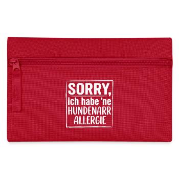 Lustiges Hundeshirt, Hundenarr Allergie  - Federtasche - Rot - Vorne