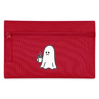 Geist Kaffee Halloween Süßes oder Saures - Federtasche - Rot - Vorne