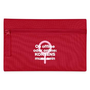 OB OFFLINE ODER ONLINE: KONSENS! ♀ FEMALE POWER - Federtasche - Rot - Vorne