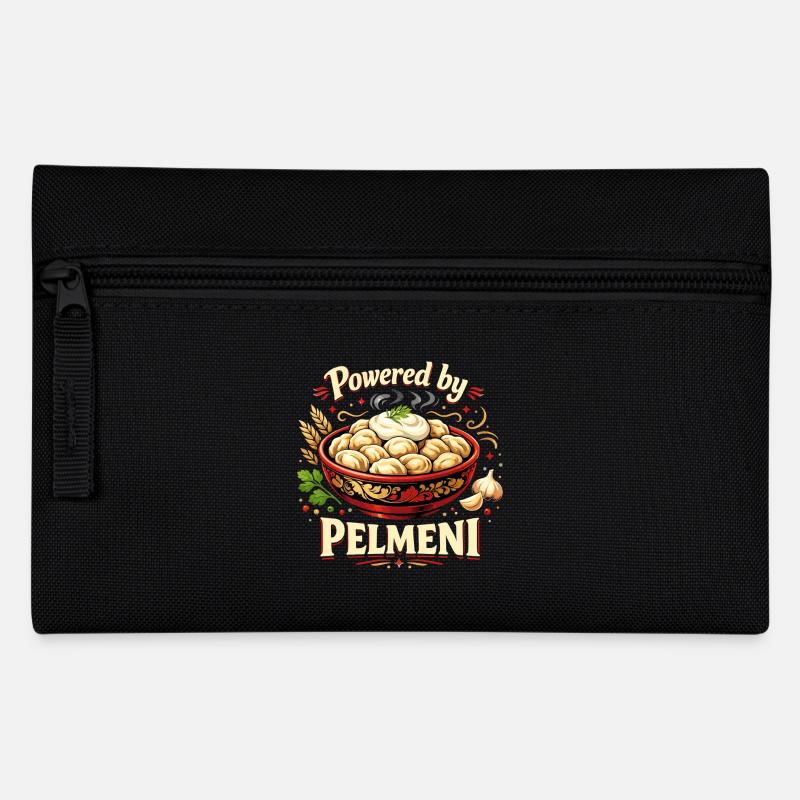 Powered by Pelmeni – Funny Russian Design - Pencil Case - black