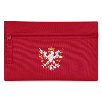 Polish Eagle Polska Coat of Arms Grunge Design Gold - Pencil Case - red - Front
