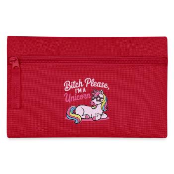 Licorne qui dit un motif de conne, s’il te plaît - Trousse - rouge - Devant