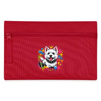 Westie Graffiti Design – Art urbain coloré - Trousse - rouge - Devant