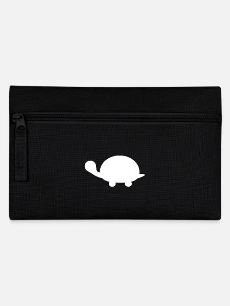 Weiße Schildkröte - Federtasche - Schwarz