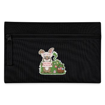 Osterhase mit bunten Eier - Federtasche - Schwarz - Vorne