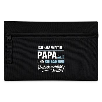 Papa und Skifahrer Vatertagsdesign - Federtasche - Schwarz - Vorne