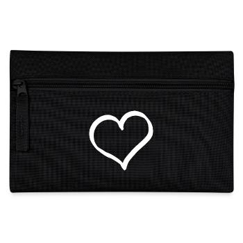 Cœur blanc Saint-Valentin - Trousse - noir - Devant