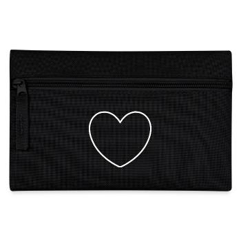 Coeur Blanc Cadeau Blanc Saint Valentin - Trousse - noir - Devant