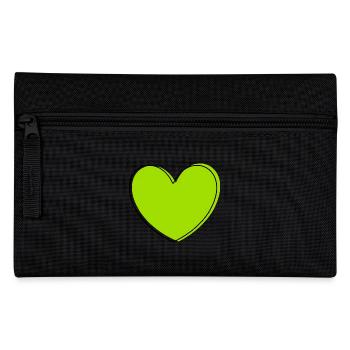 green heart green gift valentine's day - Pencil Case - black - Front