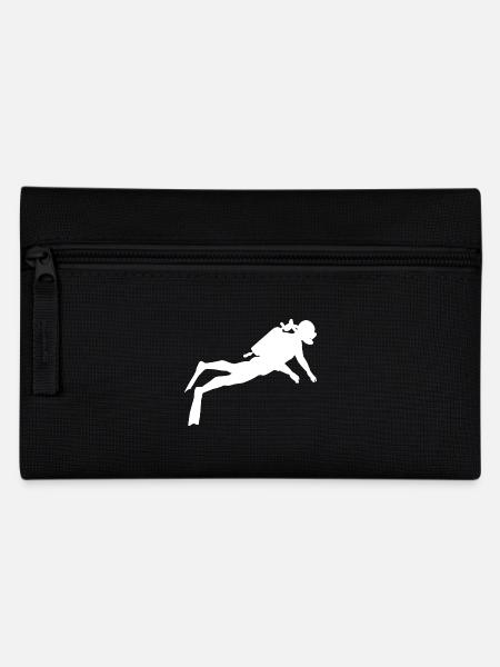 Taucher im Meer - Federtasche - Schwarz