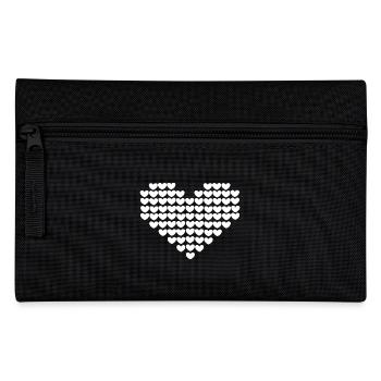 coeur blanc cadeau saint valentin - Trousse - noir - Devant