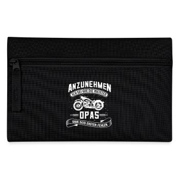 Opa Motorrad fahren Biker - Federtasche - Schwarz - Vorne