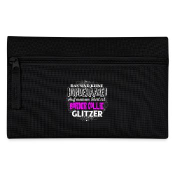 BORDER COLLIE - Glitzer - Federtasche - Schwarz - Vorne