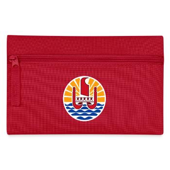 Nationalwappen von Französisch-Polynesien - Federtasche - Rot - Vorne