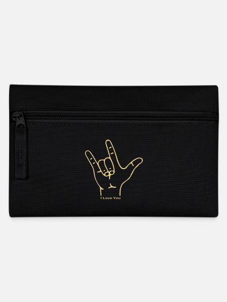 Fingerzeichen ILY - Federtasche - Schwarz