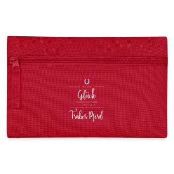 Traber Pferd Geschenk - Federtasche - Rot - Vorne