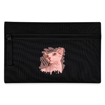 Sphynx Katze mit Zigarette - Federtasche - Schwarz - Vorne