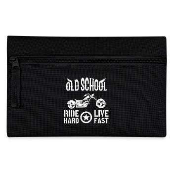 Old School Ride Hard Live Fast - Biker Style - Federtasche - Schwarz - Vorne