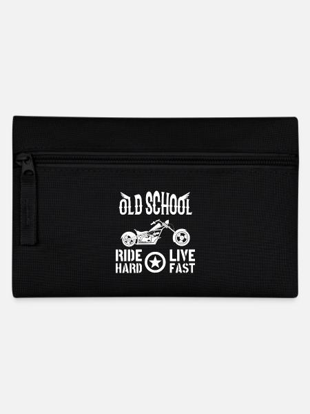 Old School Ride Hard Live Fast - Biker Style - Federtasche - Schwarz