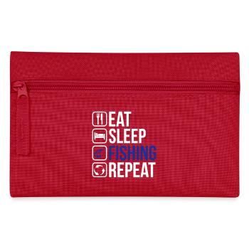 Eat Sleep Fishing Repeat - Pencil Case - red - Front