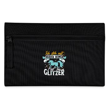 I stand with both legs firmly in the glitter - Pencil Case - black - Front