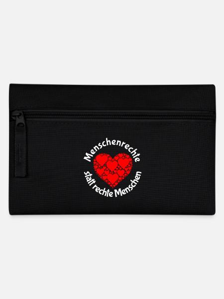 Menschenrechte statt rechte Menschen Statement - Federtasche - Schwarz
