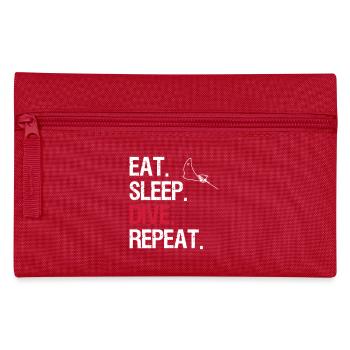 Eat Sleep Dive Repeat - Eagle Rays - Pencil Case - red - Front